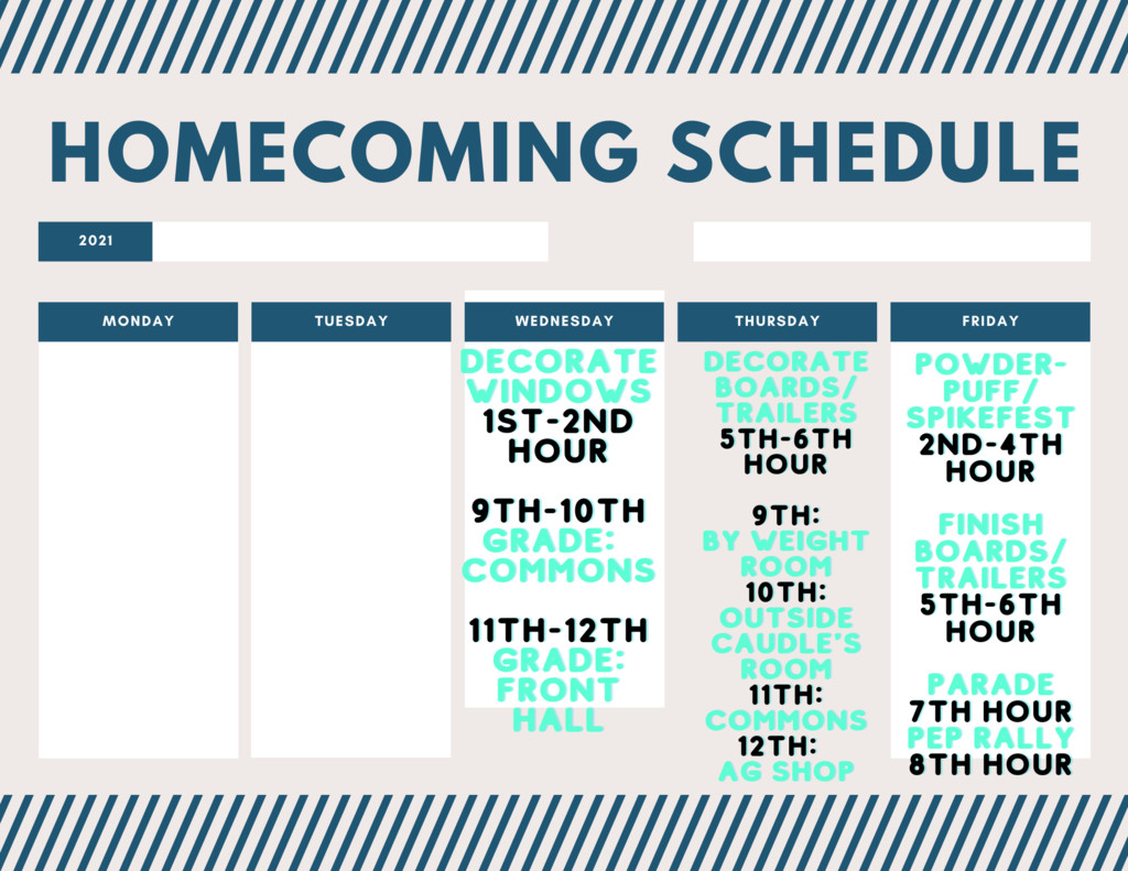 Homecoming schedule 2021