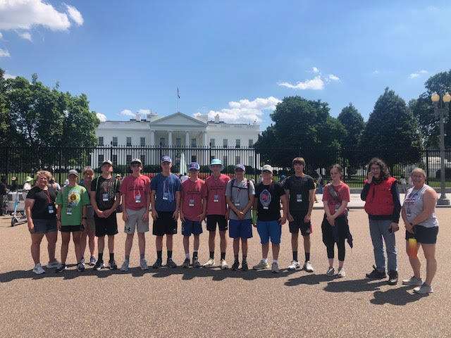 Blue Valley group in front of the White House.