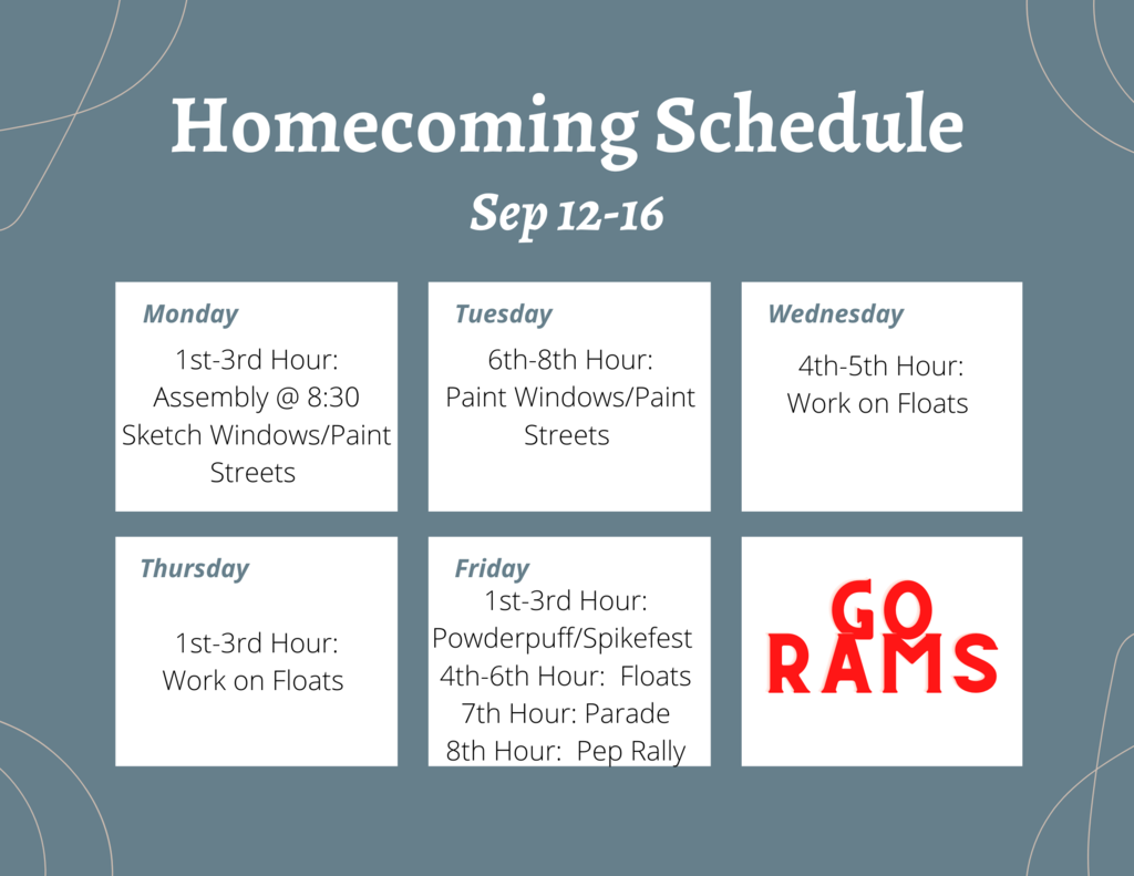 Homecoming Schedule